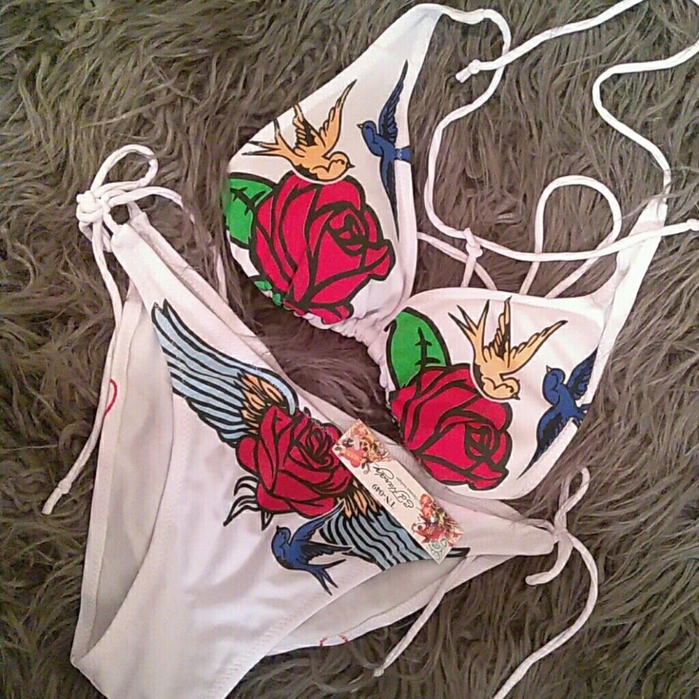 ED HARDY swim suit (top&bottom)